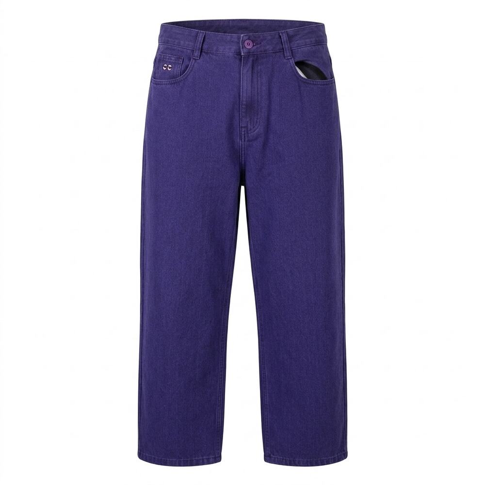 M/sf/t Mad Minds Purple Pocket Embroidered Straight Leg Jeans Men Size 36